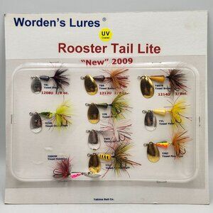 Yakima Wordens Rooster Tail Lite Fishing Lures 2009 Sample Display Board 423601